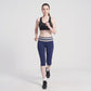 Striped Foldover Waist Capri Leggings Fitted Cropped Yoga Pants for Workouts and Athleisure