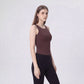 Sleeveless High Neck Cropped Yoga Tank Fitted Workout Activewear Top