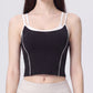 Contrast Trim Double Strap Cropped Cami Tank Top with Fitted Light Support Activewear Design
