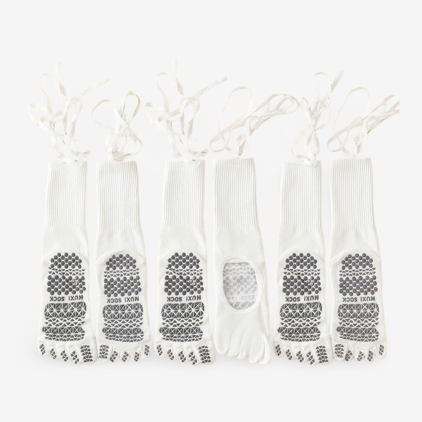 Lace-Up Grip Yoga Socks for Pilates and Dance 3 Pack
