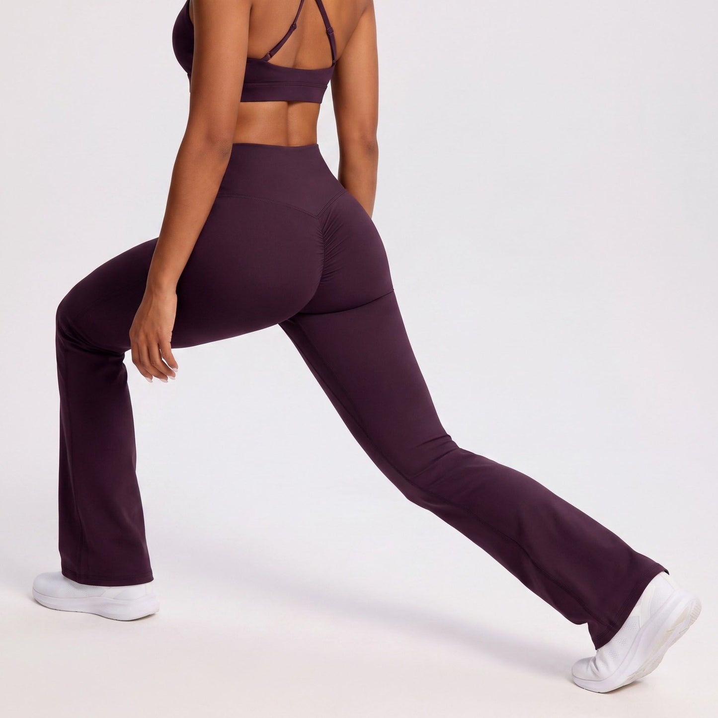 High Waist Scrunch Back Flare Leggings Stretch Yoga Pants