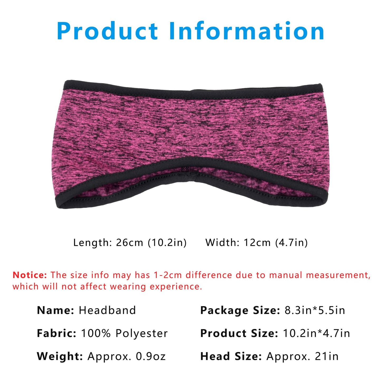 Sports Headband Moisture-Wicking for Running Workouts Exercise Men and Women Winter Ear Warmer