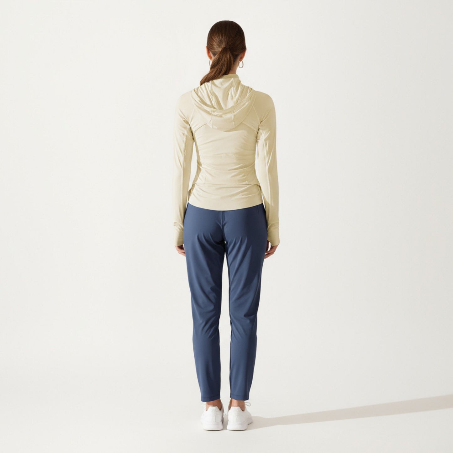 Full Zip Long Sleeve Active Jacket with Fitted Silhouette and High Neck