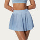 Pleated Athletic Skort with Built-In Shorts and Side Pocket