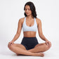Padded V Neck Sports Bra Tank Top Wide Strap Workout Yoga Crop Top