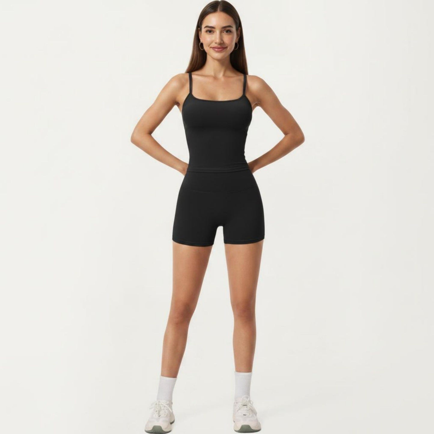 Spaghetti Strap Active Cami Top with Scoop Neck and Smooth Stretch Fit