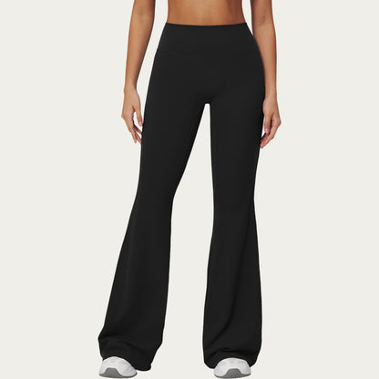 High Waist Flare Yoga Pants with Wide Leg Stretch Fit and Seam Detail