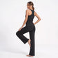 Polka Dot Foldover Waist Wide Leg Yoga Pants Full Length Flowy Workout Trousers