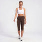 High Waist Side Stripe Capri Leggings Wide Waistband Cropped Workout Yoga Pants