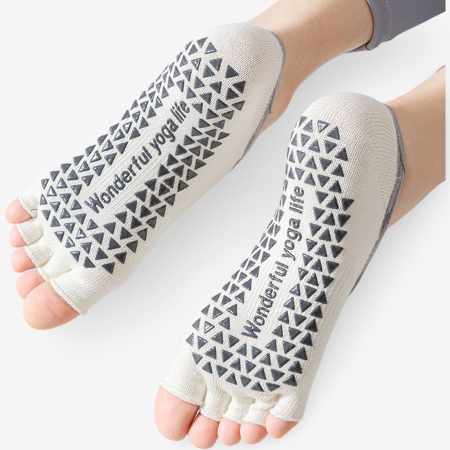 Toe Socks for Yoga Pilates Non-Slip Grip 3 Pack