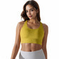 Scoop Neck Stretchy Cropped Banded Criss Cross Back Sports Bra