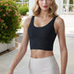 Longline Sports Bra with Wide Straps and Scoop Neck