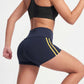 High Waisted Side Stripe Yoga Shorts Butt Lifting Workout Shorts