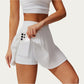 Pleated Athletic Skort with Built-In Shorts and Side Pocket