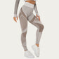 Seamless Patterned Leggings with Ribbed Details and Contouring Panels