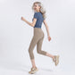 High Waist Capri Leggings with Wide Waistband Smooth Stretch Pull On Yoga Active Pants