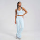 Padded Halter Longline Sports Bra Tank Top Scoop Neck Workout Yoga Crop Top