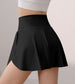 High Rise Flowy Athletic Skort with Side Pocket and Built-In Shorts
