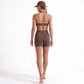 Seamless Halter Sports Bra with Ribbed Underband Open Back Workout Top for Athleisure