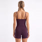 V Neck Longline Sports Bra Adjustable Strap Workout Crop Top