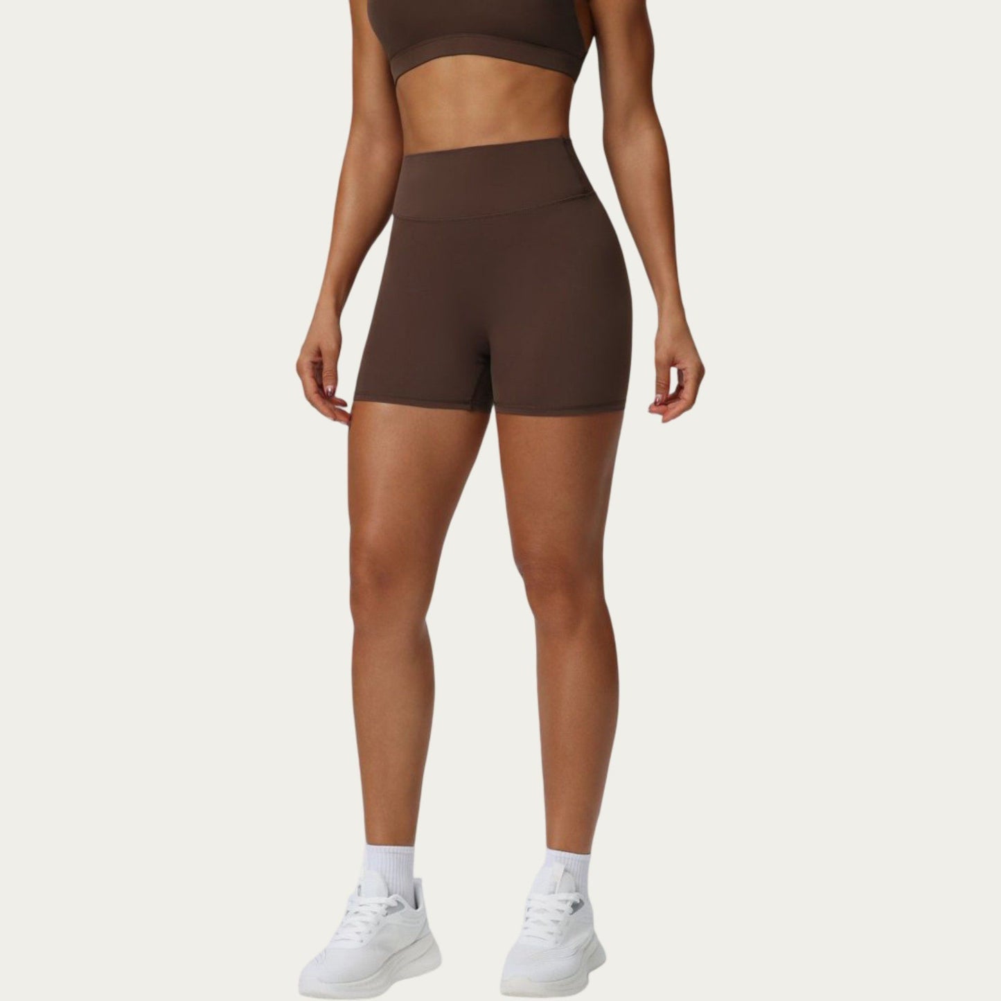 High Waist Biker Shorts with Smooth Stretch Knit Fabric