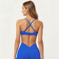 Strappy Sports Bra with Crisscross Back and Smooth Stretch Fit