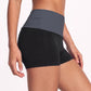 Foldover Waist Biker Shorts Stretch Workout Yoga Shorts