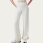 High Waist Wide Leg Sweatpants with Ruffle Hem Detail