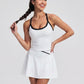 Contrast Trim Cami Tank Top Scoop Neck Sleeveless Workout Yoga Tennis Activewear Top