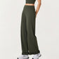 High Waist Wide Leg Sweatpants with Ruffle Hem Detail