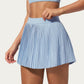 Pleated Athletic Skort with Built-In Shorts and Side Pocket
