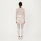 Long Sleeve Seamless Crop Top with Ribbed Texture and Contour Panels