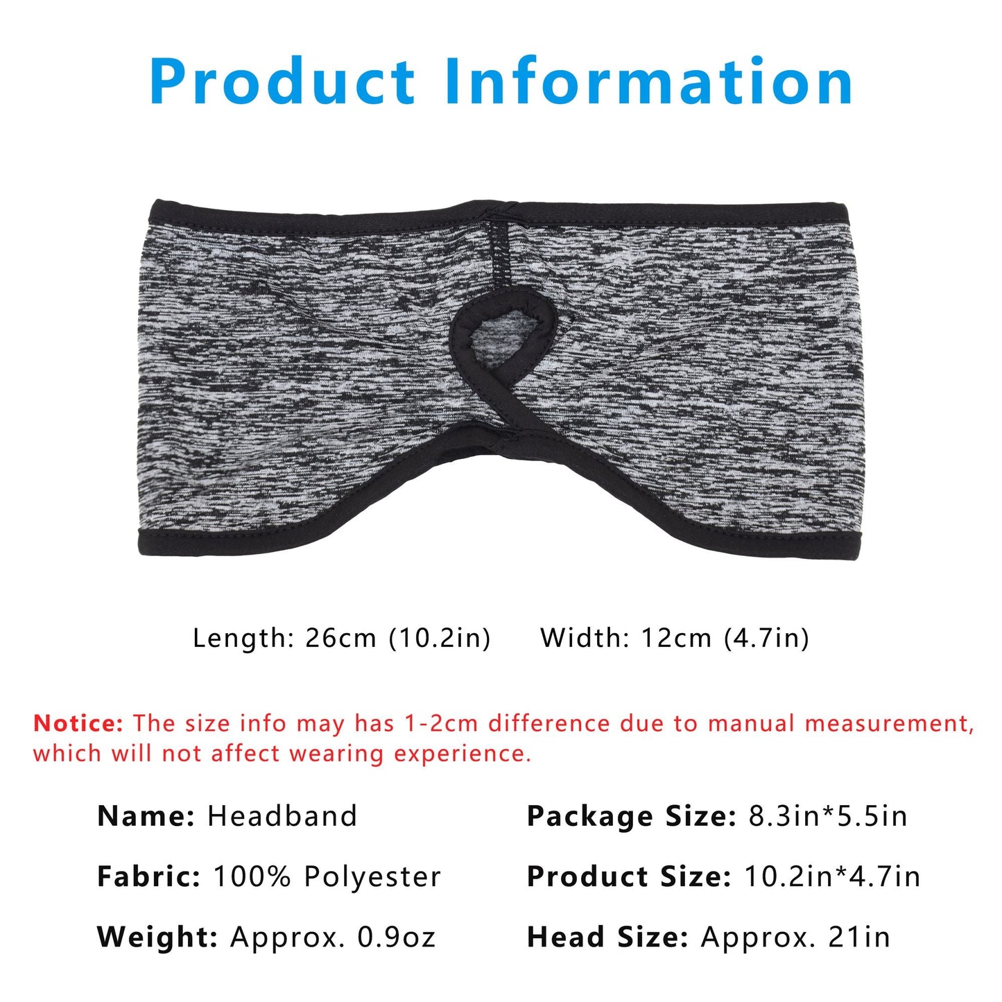 Ponytail Headband Moisture-Wicking for Running Exercise Workouts Winter Ear Warmer
