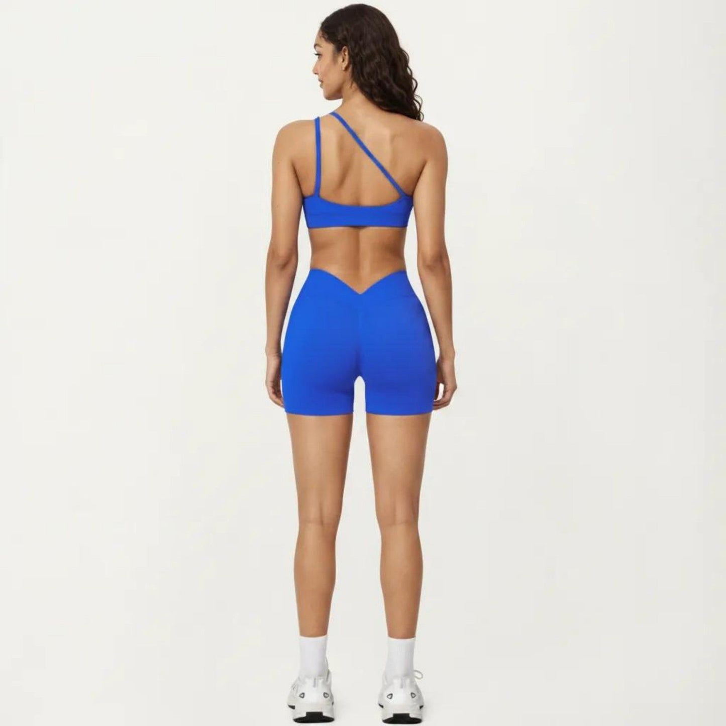 One Shoulder Sports Bra with Asymmetric Strap and Smooth Stretch Fit