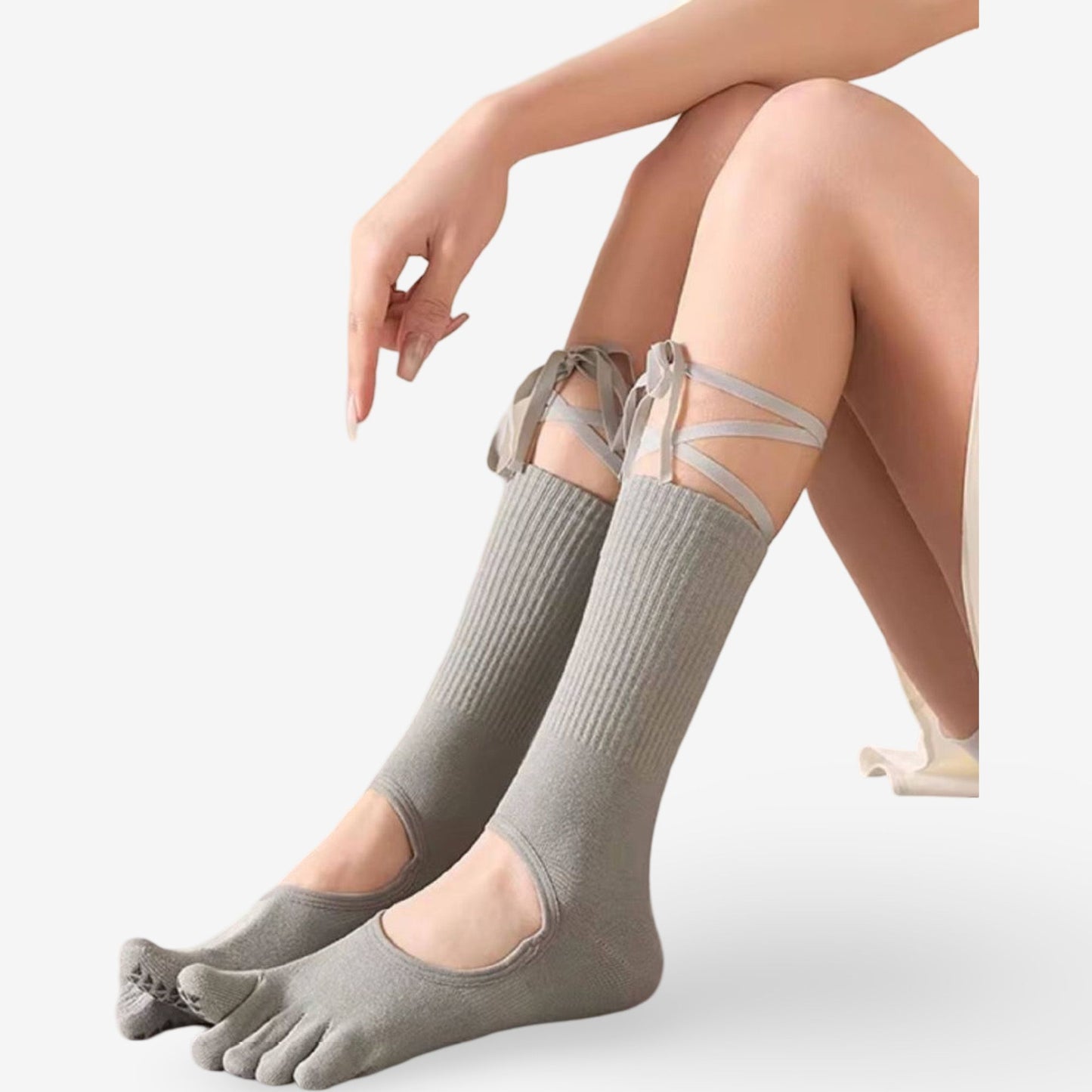 Lace-Up Grip Yoga Socks for Pilates and Dance 3 Pack