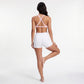 Padded V Neck Sports Bra Tank Top Wide Strap Workout Yoga Crop Top