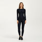Long Sleeve Seamless Compression Top with Contoured Mesh Detailing