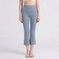 High Waist Cropped Flare Leggings with Wide Waistband Smooth Stretch Pull On Yoga Pants