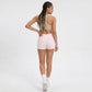 High Waist Crossover Waistband Pocket Workout Biker Shorts