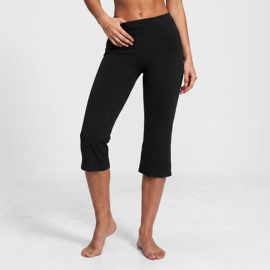 High Waist Cropped Flare Yoga Pants Fitted Capri Workout Leggings for Dance and Athleisure