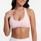 Padded V Neck Sports Bra Tank Top Wide Strap Workout Yoga Crop Top
