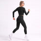 V Neck Long Sleeve Workout Crop Top Fitted Active Shirt