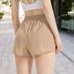 High Waist Athletic Shorts with Elastic Waistband and Side Pockets