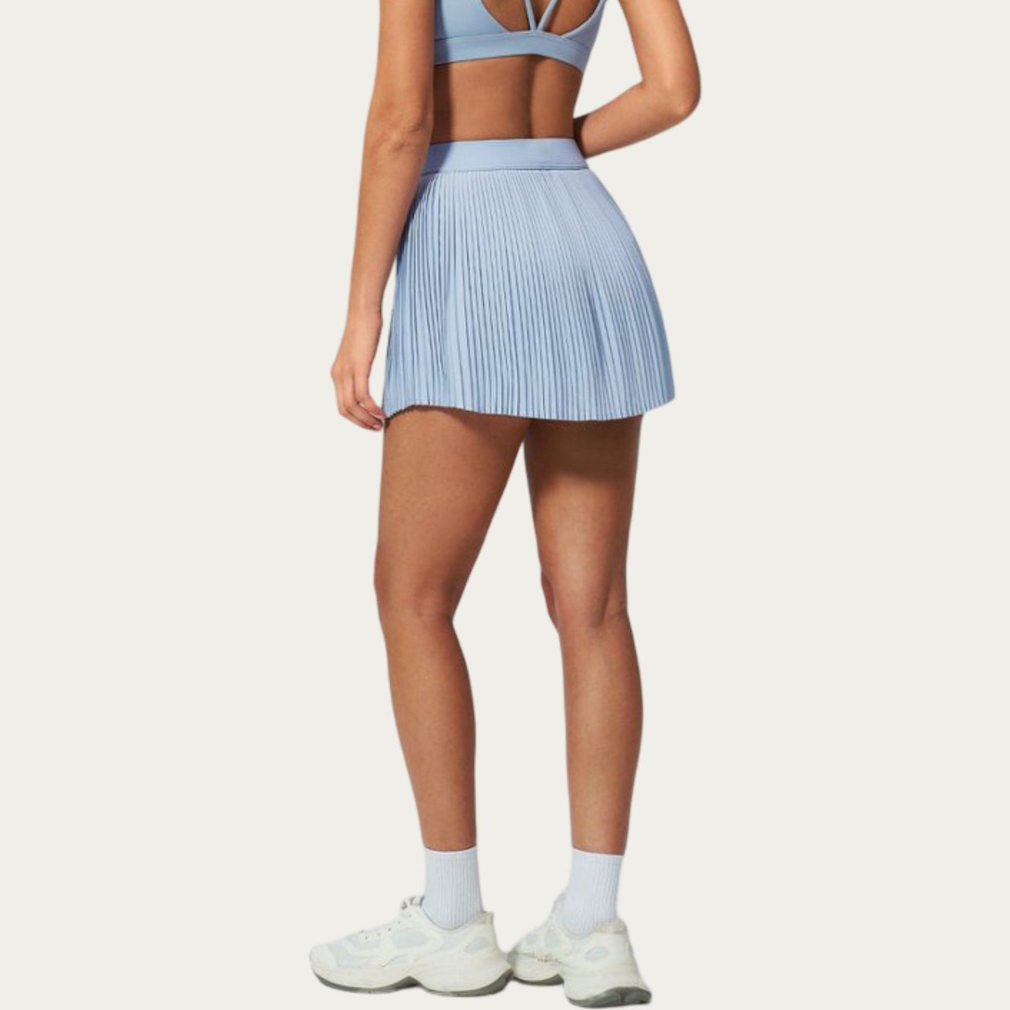 Pleated Athletic Skort with Built-In Shorts and Side Pocket