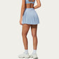 Pleated Athletic Skort with Built-In Shorts and Side Pocket