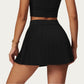 Pleated Athletic Skort with Built-In Shorts and Side Pocket