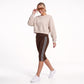 Foldover Waist Capri Leggings with Contrast Side Stripes