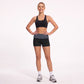 Foldover Waist Biker Shorts Stretch Workout Yoga Shorts