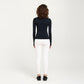Seamless Long Sleeve Fitted Top with Thumbhole Cuffs and Crew Neck