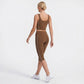 High Waist Side Stripe Capri Leggings Wide Waistband Cropped Workout Yoga Pants